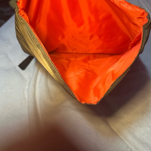 Jean Paul Gaultier PARFUM Olive Green Nylon Backpack | NWOT | Orange Interior - Picture 5 of 8